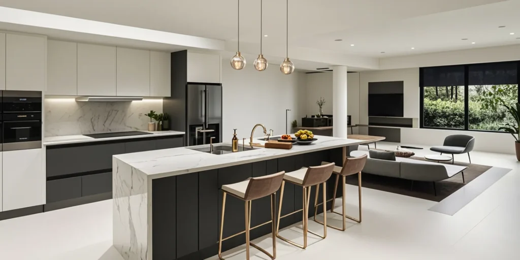 Set up an open kitchen counter