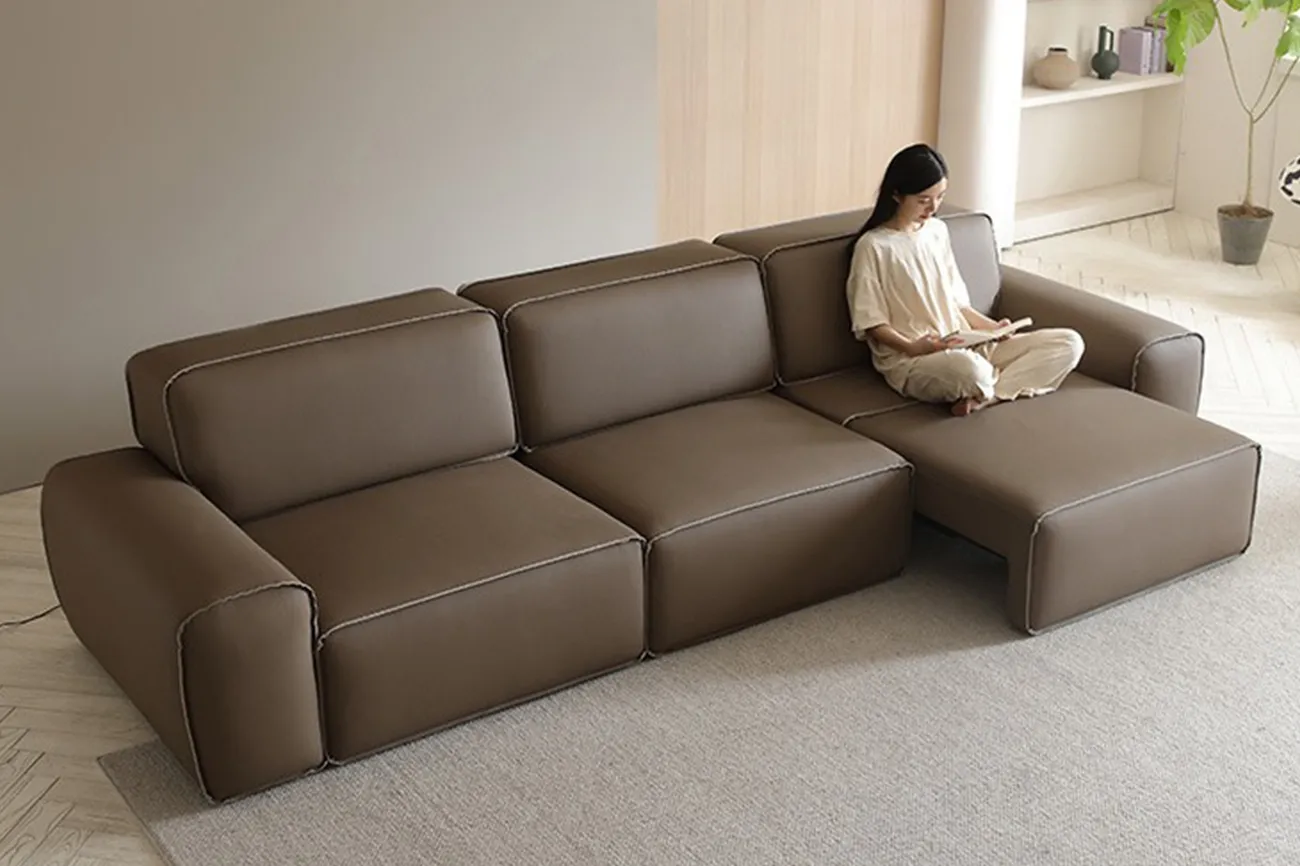 Electric Sofa - MASEN-DD-2511 Big Black Bull Electric Sofa Inline Remote Control Sofa