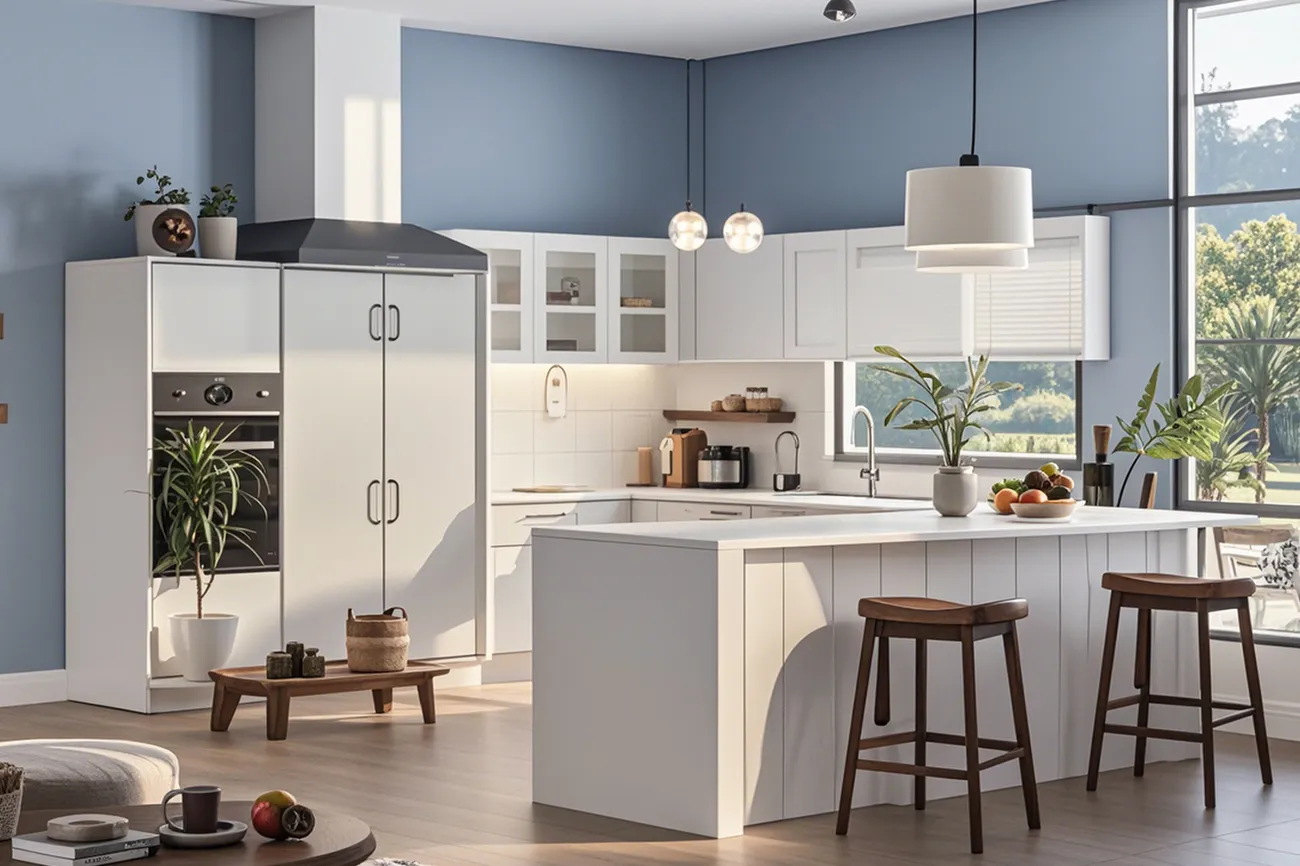 L-shaped cabinets and islands