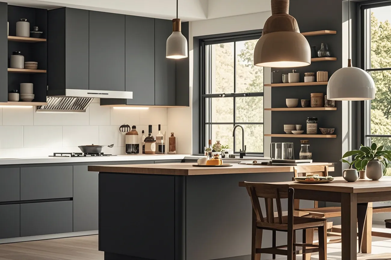 The golden partner of L-shaped kitchen the space magic of dining area, breakfast bar and island