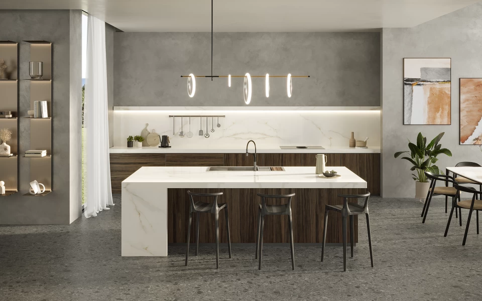 L-shaped kitchen water retaining wall board