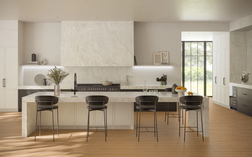 Open kitchen marble water retaining board